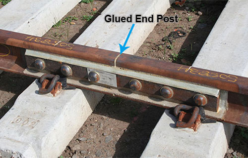 glued end post insulated rail joint 
